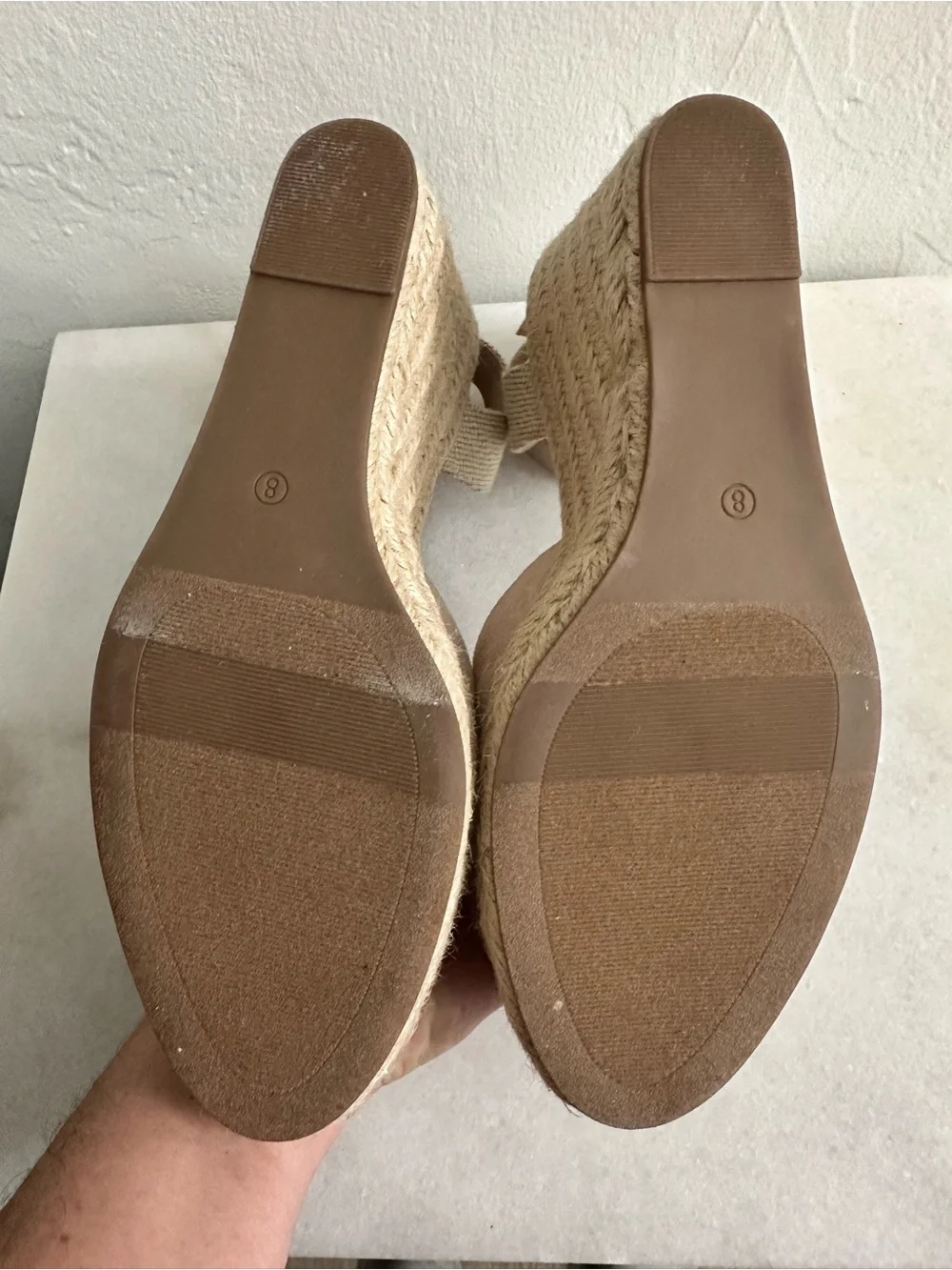 Women’s Neutral Pink Wedge Espadrille Sandals with Ankle Strap